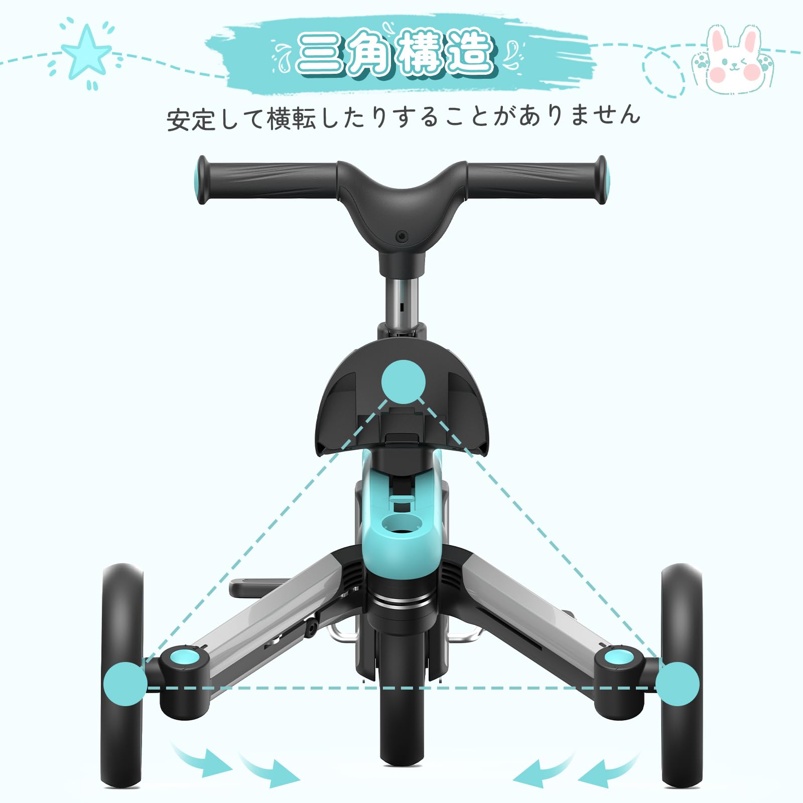 Amazon.co.jp: besrey 三輪車 子供用三輪車 折りたたみ かじとり